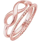 Elli Ring-Set "Ring Infinity Bandring Gedreht Stapelring Set 925 Silber" Gr. 56, rosa (rosegold), Fingerringe, Damen, 56, ohne Stein, Silber 925 (Sterlingsilber), 5mm, Ring-Set