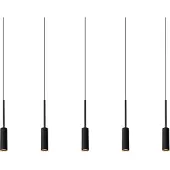 Lucide 5-Licht-Design Pendellampe Tubule Schwarz