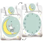 Carbotex Kaninchen Baby Bettwäsche Mond - 100 x 135 cm - Baumwolle