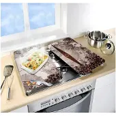 Wenko Abdeckplatte Kompas30 x 52 cm Glas/Keramik beige 2 St?ck