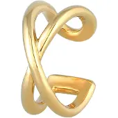Elli Ohrklemme "Ohrringe Single Earcuff Klemme X-Design 925 Silber", gold, Ohrringe, Damen, ohne Stein, Silber 925 (Sterlingsilber), Ohrklemme