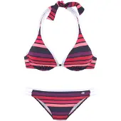 Kangaroos Bügel-Bikini , Damen, Gr. 36, Cup C, bunt (bunt, gestreift), Polyamid, Bikini-Sets Bügel-Bikini, Neckholder