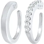 Elli Ohrringe Single Earcuff Basic Zirkonia 2Er Set 925 Silber Elli Silber