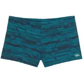 Bruno Banani Boxer-Badehose , Herren, Gr. 8 (58/60), N-Gr, bunt (türkis, marine), Polyamid, bedruckt, Badehosen Boxer-Badehose, mit trendigem Alloverprint