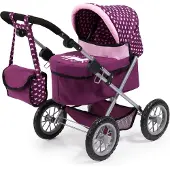 Bayer Puppenwagen "Trendy", lila (pflaume), Puppenwagen, KinderB:39cm H:68cm T:68cm, Kunststoff, Metall, Stoff, Puppenwagen, mit Wickeltasche, B:39cm H:68cm T:68cm