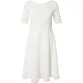 Vera Mont Cocktailkleid "Cocktailkleid mit Spitze", Damen, Gr. 46, EURO, weiß (rohweiß), 100% Polyester PES., Kleider Cocktailkleid