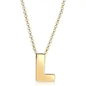 Elli Kette mit Anhänger "Halskette Buchstabe L Initialen 925 Sterling Silber" Gr. 45, gold, Halsketten, Damen, ohne Stein, Silber 925 (Sterlingsilber), Kette mit Anhänger
