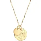 Elli Halskette Plättchen Münzen Geo-Organic Look 925 Silber Elli Gold