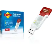 AVM WLAN AC 860, Verkabelt & Kabellos, USB, WLAN, Wi-Fi 5 (802.11ac), 866 Mbit/s, Rot, Durchscheinend