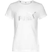 Puma Ess+ Metallic Logo T-Shirt Mädchen white 164