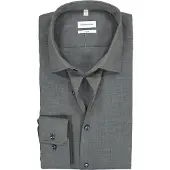 Seidensticker Businesshemd "Schwarze Rose", Herren, Gr. XXL (45), normale Ärmellängen, grau, 100% Baumwolle, unifarben, slim fit, 2-Knopf-Manschette, Hemden Businesshemd, Slim 1/1 Kentkragen Uni
