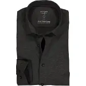 Olymp Businesshemd "Level Five body fit Jerseyshirt", Herren, Gr. 46, N-Gr, grau (anthrazit), Web, Obermaterial: 92% Baumwolle, 8% Elasthan, schmal, Hemden Businesshemd, in Jersey Qualität