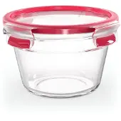 EMSA Aufbewahrungsbecher "Clip & Close Glas" 2 tlg. 0,9 Liter, rund, Stapelkante, backofengeeignet, auslaufsicher