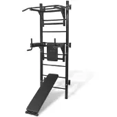 vidaXL Multifunktionaler Fitness-Kraftturm zur Wandmontage Schwarz