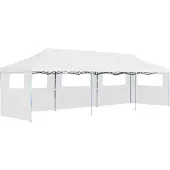 vidaXL Pop-Up Partyzelt Faltbar mit 5 Seitenwänden 3x9 m Weiß