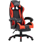 vidaXL Gaming-Stuhl mit Fußstütze Rot und Schwarz Kunstleder
