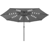 vidaXL Sonnenschirm mit LED-Beleuchtung 400 cm Anthrazit