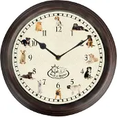 Esschert Design | Wanduhren mit Hundegeräuschen - 30 cm - Runde Form - Dekorativ und Einzigartig