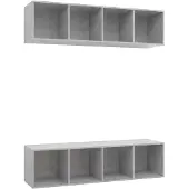 Möbelando TV-Board "Harpstedt" aus Spanplatte in Betongrau. Abmessungen (B/H/T) 37x142x37 cm