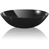 vidaXL Waschbecken Hartglas 42 cm schwarz