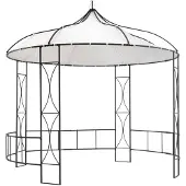 vidaXL Pavillon 300 x 290 cm Weiß Rund