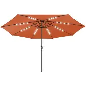 vidaXL Sonnenschirm mit LED-Beleuchtung 400 cm Terrakotta