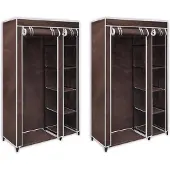 vidaXL Stoffschränke 2 Stk. Braun