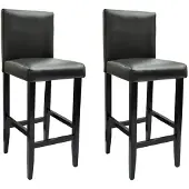 vidaXL Barhocker 2 Stk. Schwarz Kunstleder