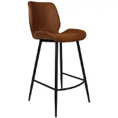 Livin24 Bronx71 Barhocker Leder Barrel cognac 69 cm