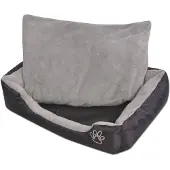 vidaXL Hundebett mit gepolstertem Kissen Größe XL Schwarz