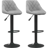 vidaXL Barhocker 2 Stk. Hellgrau Samt