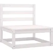vidaXL Garten-Mittelsofa Weiß Massivholz Kiefer