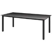 vidaXL Gartentisch Schwarz 190x90x74 cm Aluminium und Glas