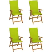 vidaXL Klappstühle Verstellbar 4 Stk. mit Auflagen Massivholz Akazie