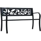 vidaXL Gartenbank 125 cm Schwarz Stahl