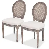 vidaXL Esszimmerstühle 2 Stk. Creme Stoff