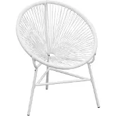 vidaXL Garten-Mondstuhl Poly Rattan Weiß