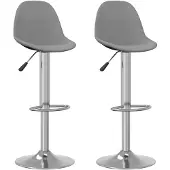 vidaXL Barhocker 2 Stk. Grau Stoff