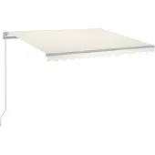 vidaXL Markise Manuell Einziehbar mit LED 300x250 cm Creme