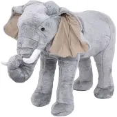 vidaXL Kuscheltier "Tautendorf" aus Polyester in Grau. Abmessungen (B/H) 76x62 cm