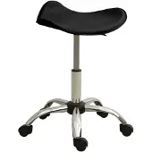 Möbelando Bürostuhl "Hamminkeln" aus Kunstleder (60% PVC, 25% Polyester, 15% Baumwolle), verchromter Stahl in Schwarz. Abmessungen (B/H/T) 44x57x44 cm