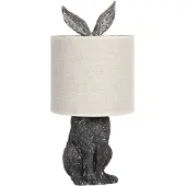 Clayre & Eef Tischlampe Kaninchen Ø 20x45 cm Braun Beige Polyresin