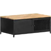 vidaXL Couchtisch 90x50x37 cm Raues Mango-Massivholz
