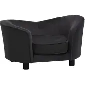 vidaXL Hundesofa Schwarz 69x49x40 cm Plüsch und Kunstleder