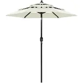 vidaXL Sonnenschirm mit Aluminium-Mast 3-lagig Sandfarbe 2 m