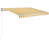 vidaXL Markise Automatisch Einziehbar 350x250 cm Gelb und Weiß