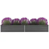 vidaXL Garten-Hochbeet Verzinkter Stahl 320x80x45 cm Grau