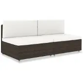 vidaXL Modulares 2-Sitzer-Sofa Poly Rattan Braun