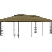 vidaXL Gartenpavillon 6x3x2,7 m Taupe 180 g/m²