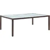 vidaXL Garten-Esstisch Braun 200x150x74 cm Poly Rattan